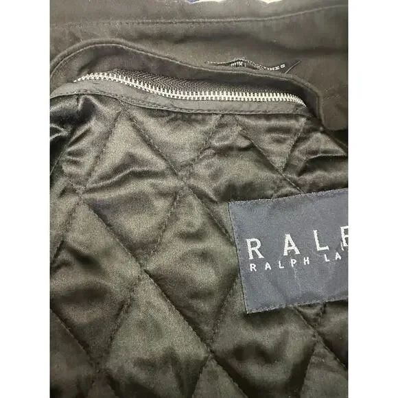 Ralph Lauren Blue Label Vintage Double-Breasted Unisex Trench Coat EUC Black 40R - Picture 8 of 10